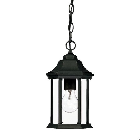 Homeroots 12 x 6.25 x 6.25 in. Madison 1-Light Matte Black Hanging Light 398001